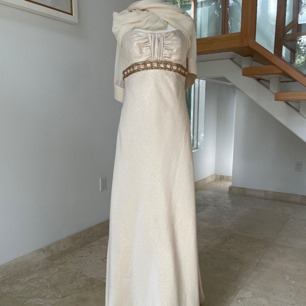 Badgley Mischka Empire Silk Dress